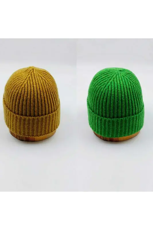 Knited Unisex Икили Solid Bere-HARDAL BENETTON YEŞİLİ - SOFT AKSESUAR