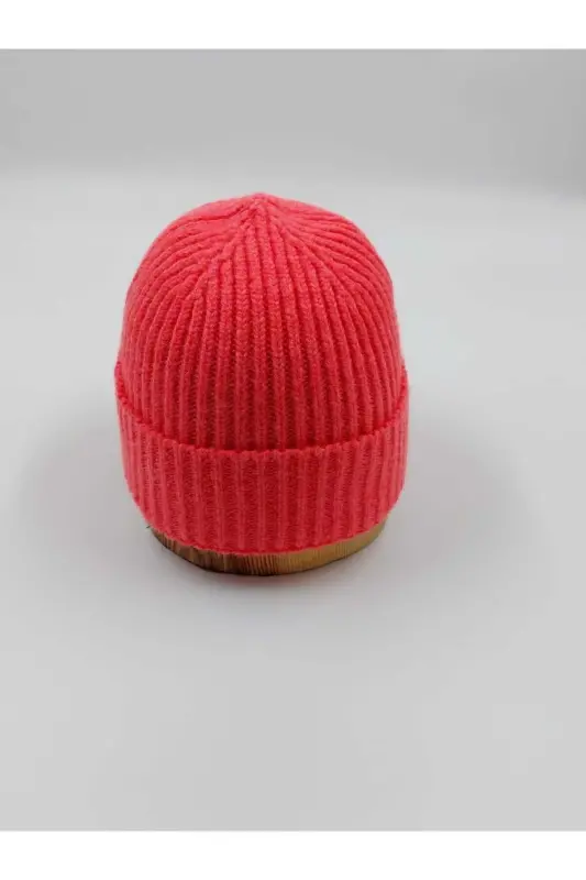 Knited Unisex Икili Solid Bere-KOYU GRİ FUŞYA PEMBE - 5