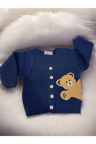Knitted Baby Bear Buttoned Cardigan - Unisex for Boy and Girl - 2