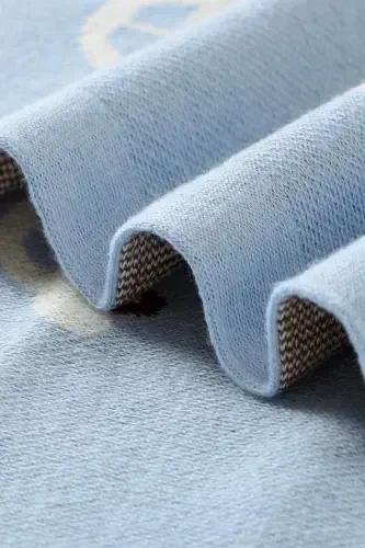 Knitted Baby Blanket 85cm X 85cm Car Dream Blue-Blue For Girl And Boy Baby - 3
