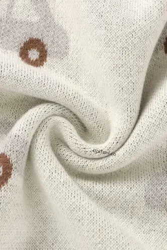 Knitted Baby Blanket 85cm X 85cm Car Dream Cream-Beige For Girl And Boy Baby - BATTANI.CO (1)