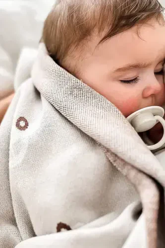 Knitted Baby Blanket 85cm X 85cm Car Dream Cream-Beige For Girl And Boy Baby - 4