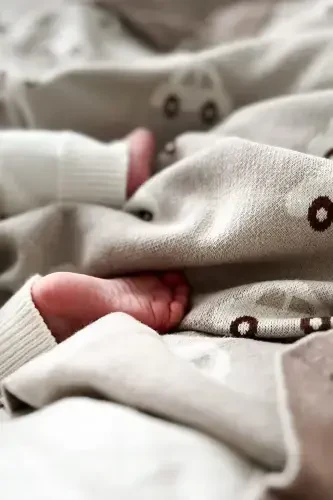 Knitted Baby Blanket 85cm X 85cm Car Dream Cream-Beige For Girl And Boy Baby - 5