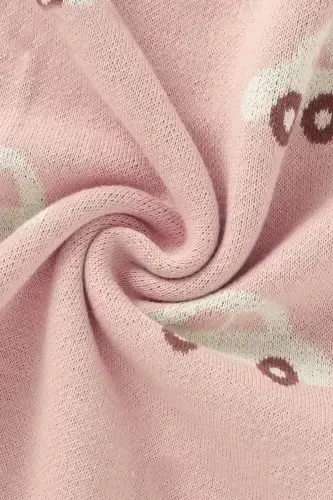 Knitted Baby Blanket 85cm X 85cm Car Dream Pink-Pink For Girl And Boy Baby - BATTANI.CO (1)