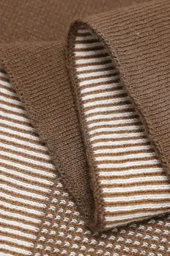 Knitted Baby Blanket 85cm X 85cm For Girl And Boy, Tiny Mushrooms-Coffee Mushroom - 4