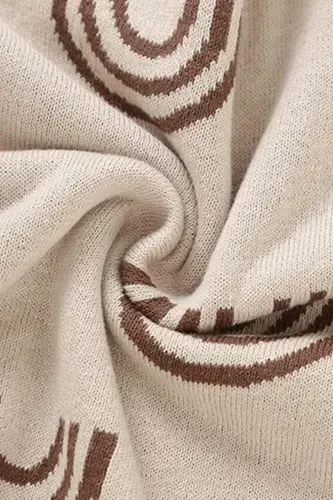 Knitted Baby Blanket 85cm X 85cm Rainbow Beige-Cream Rainbow for Girl and Boy Baby - BATTANI.CO (1)