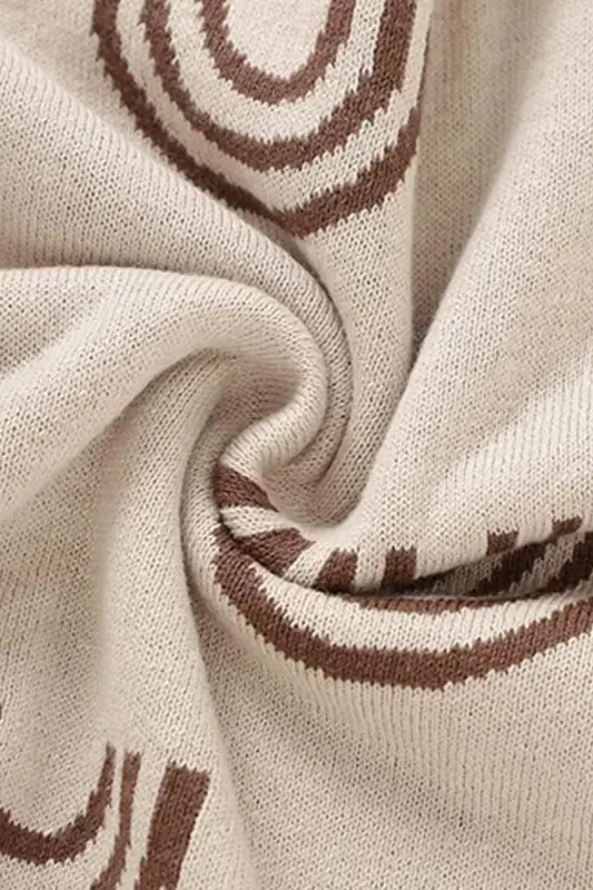 Knitted Baby Blanket 85cm X 85cm Rainbow Beige-Cream Rainbow for Girl and Boy Baby - 2