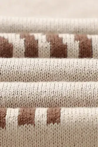 Knitted Baby Blanket 85cm X 85cm Rainbow Beige-Cream Rainbow for Girl and Boy Baby - 3