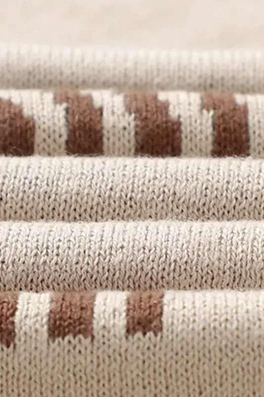 Knitted Baby Blanket 85cm X 85cm Rainbow Beige-Cream Rainbow for Girl and Boy Baby - 3