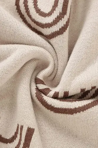 Knitted Baby Blanket 85cm X 85cm Rainbow Beige-Cream Rainbow for Girl and Boy Baby - 3