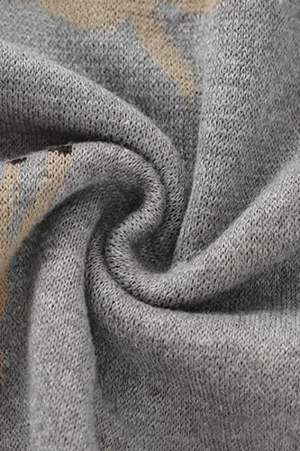 Knitted Baby Blanket 85cm X85cm Cute Fawn Gray-D.Gray For Baby Girl And Boy - 3