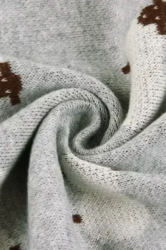 Knitted Baby Blanket 85cm X85cm New Sheep Grey-D.Grey2 For Girl And Boy Baby - BATTANI.CO (1)