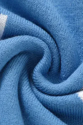 Knitted Baby Blanket 85cm X85cm Rainbow Blue-Blue Rainbow For Girl And Boy Baby - BATTANI.CO (1)