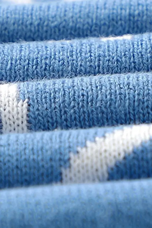 Knitted Baby Blanket 85cm X85cm Rainbow Blue-Blue Rainbow For Girl And Boy Baby - 4