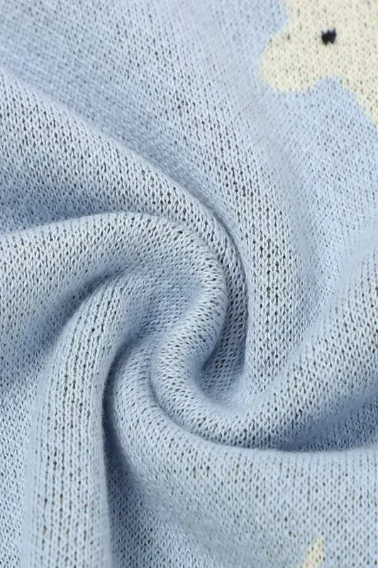 Knitted Baby Blanket 85cm X85cm Unicorn Blue-blue For Girl And Boy Baby - 2