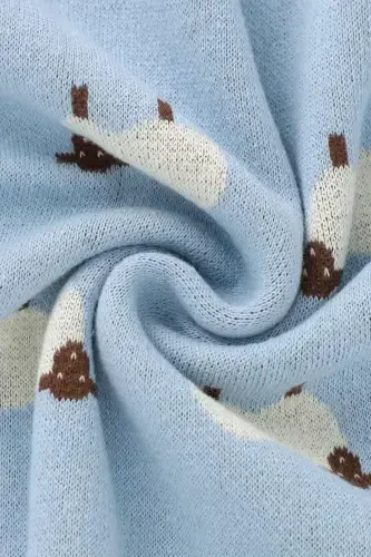 Knitted Baby Blanket for Baby 85cm X85cm-Baby Blue2 - BATTANI.CO (1)