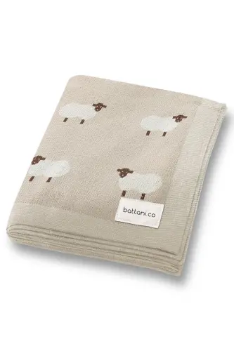 Knitted Baby Blanket for Baby Girl and Boy 85cm X 85cm New Lambs - BATTANI.CO (1)