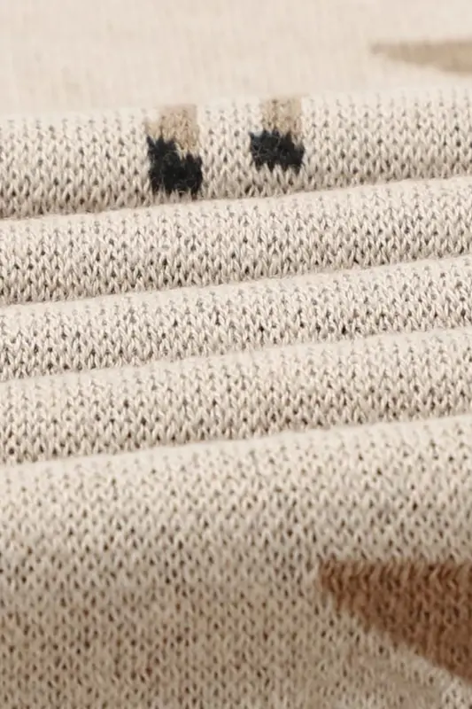 Knitted Baby Blanket for Girl and Boy 85cm X 85cm Cute Deer Beige-Cream - 8