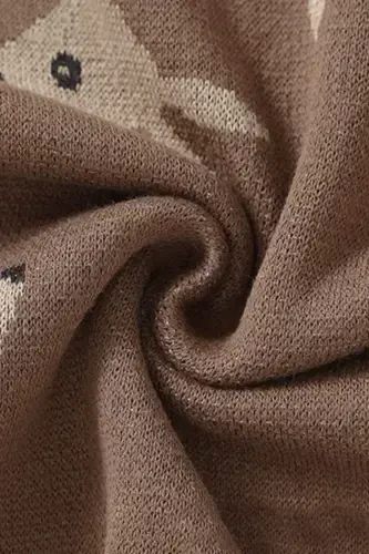 Knitted Baby Blanket for Girl and Boy 85cm X 85cm Cute Fawn Coffee-Coffee - BATTANI.CO (1)