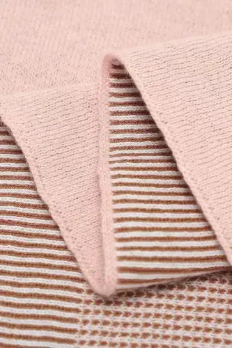 Knitted Baby Blanket for Girl and Boy 85cm X 85cm Tiny Mushrooms Pink-Pink Mushroom - 4