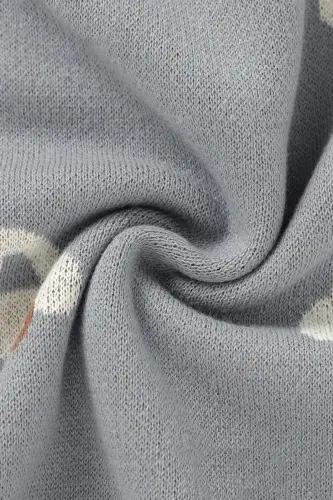 Knitted Baby Blanket for Girl and Boy 85cm X85cm Car Dream Gray-Gray - 3
