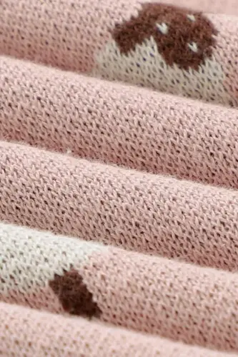 Knitted Baby Blanket For Girl And Boy 85cm X85cm New Lambs Pink-Powderpink2 - 3