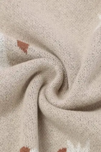 Knitted Baby Blanket for Girl and Boy 85cm X85cm Unicorn Beige-cream3 - 3