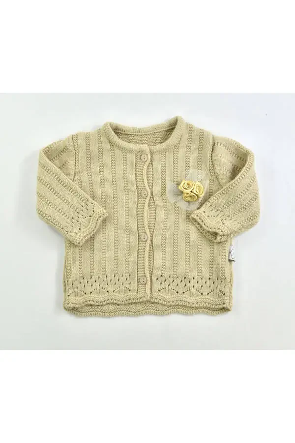 Knitted Baby Cardigan – Elegant Button Detail - 1