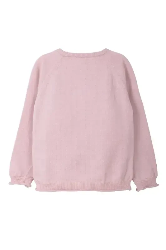 Knitted Baby-Girl-Child Road Openwork Cardigan 6-24 Months Powder-Powder - 4