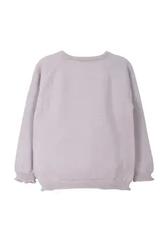 Knitted Baby-Girl-Kids Road Patterned Cardigan 6-24 M Lilac-Lilac - 3