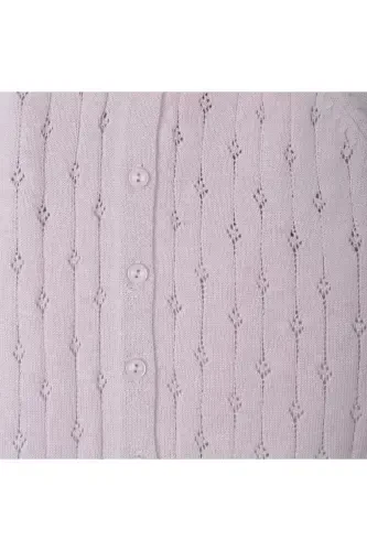 Knitted Baby-Girl-Kids Road Patterned Cardigan 6-24 M Lilac-Lilac - 4