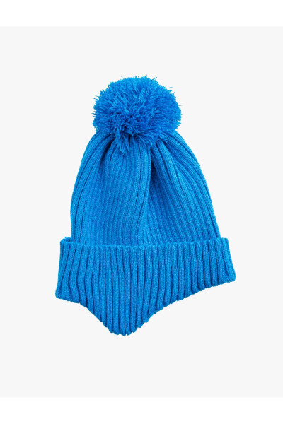 Knitted beanie with earflaps and elastic. - 4