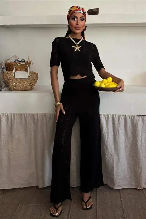 Knitted Blouse Pants Set 10084-025 - BÜYÜKBEDENIZ