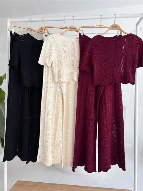 Knitted Blouse Pants Set 10084-025 - 12