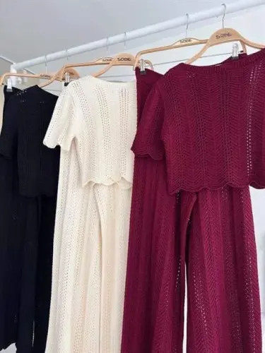 Knitted Blouse Pants Set 10084-025 - 13