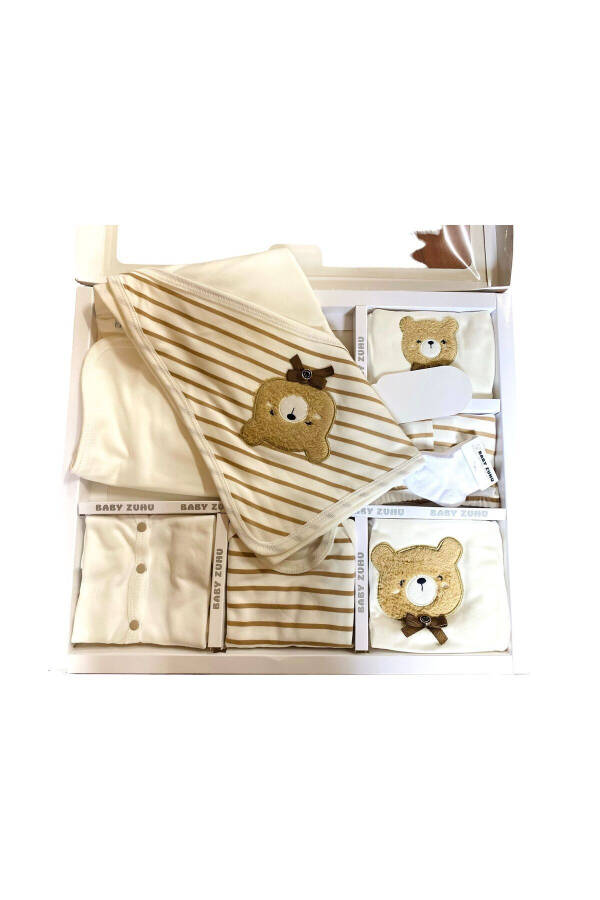 Knitted Boxed Boy Newborn Clothes 11pc Hospital Discharge Sets with Süzene Embroidery 100% Cotton 11pc - 1