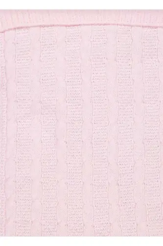 Knitted Cable Knit Baby Swaddle-PINK - 5