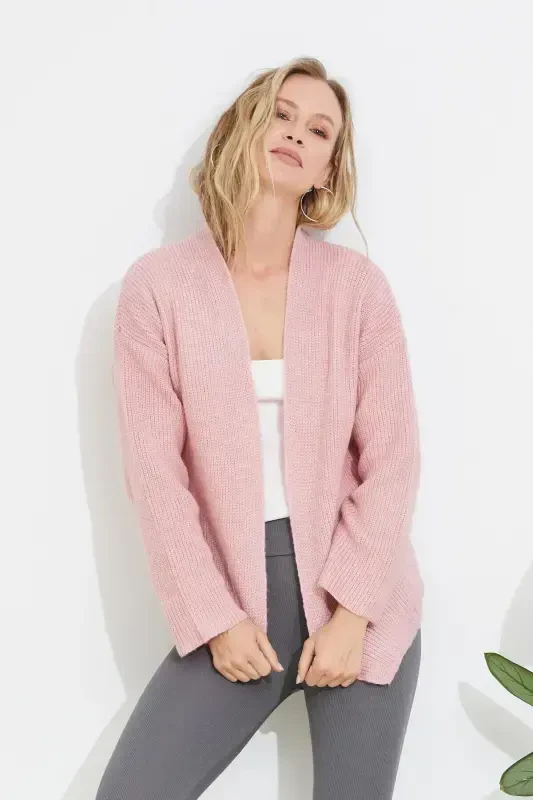 Knitted Cardigan-powder - 1