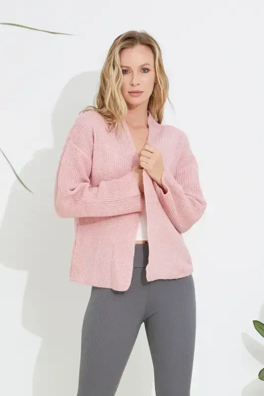 Knitted Cardigan-powder - 5