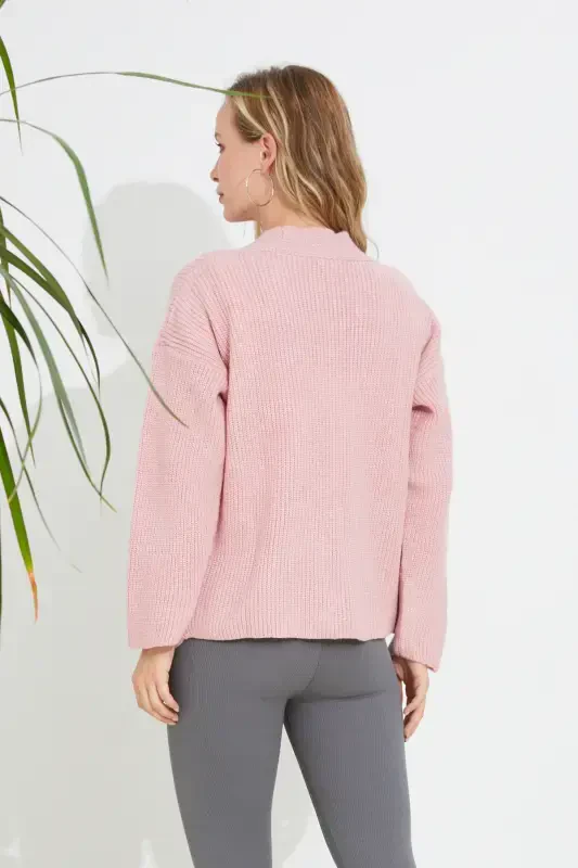 Knitted Cardigan-powder - 6