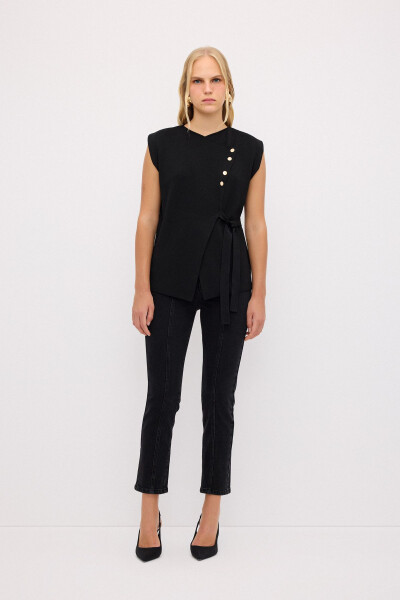 Knitted Cardigan Vest - 3