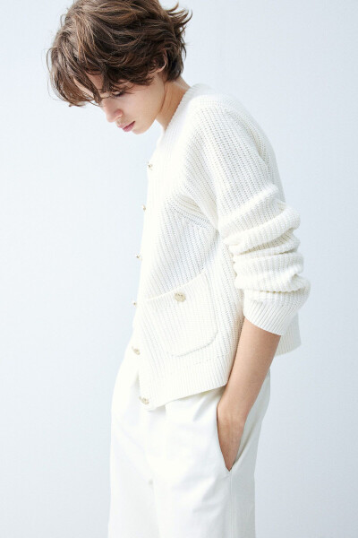 Knitted cardigan with elastic - 6