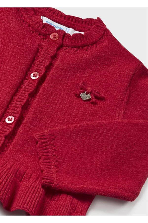 Knitted Cardigan with Frill Details for Baby Girl - 3