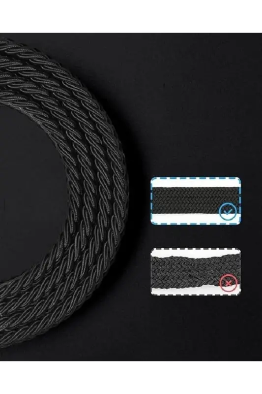 Knitted Elastic Belt 3.5cm - Shorts Belt - Jeans Belt - Canvas Pants Belt - Brown-BROWN - 6