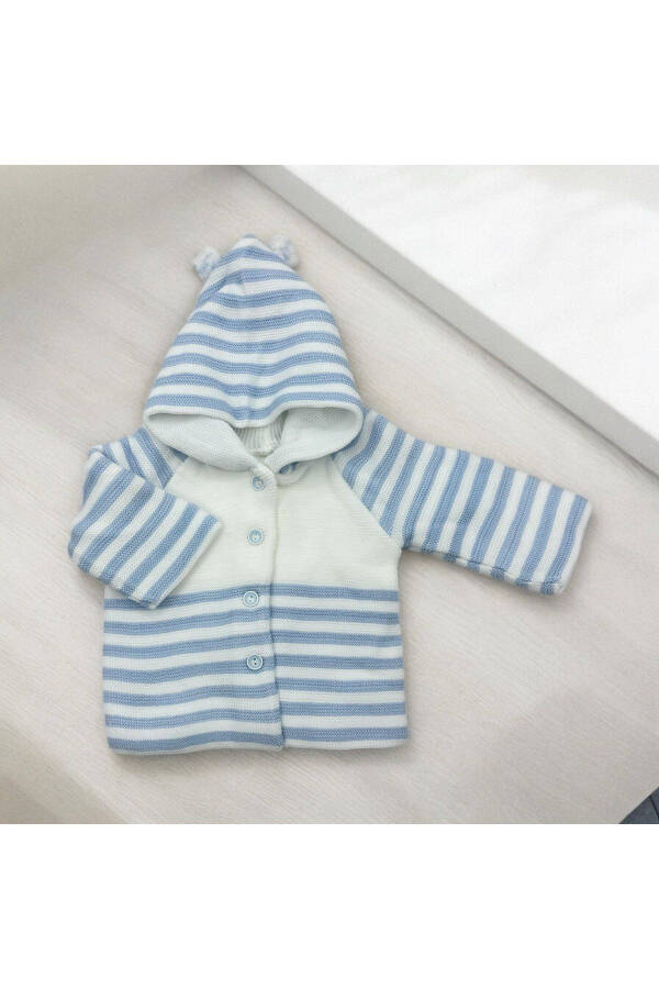 Knitted hooded cardigan for babies - 1