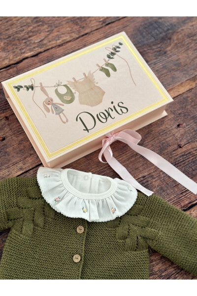 Knitted Lace Baby Cardigan And Hat Set - Hand-Knitted - 3