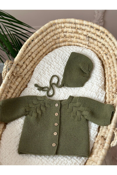 Knitted Lace Baby Cardigan And Hat Set - Hand-Knitted - 4