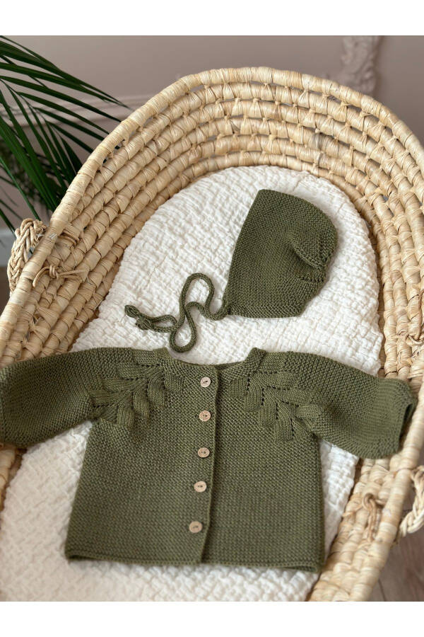 Knitted Lace Baby Cardigan And Hat Set - Hand-Knitted - 4