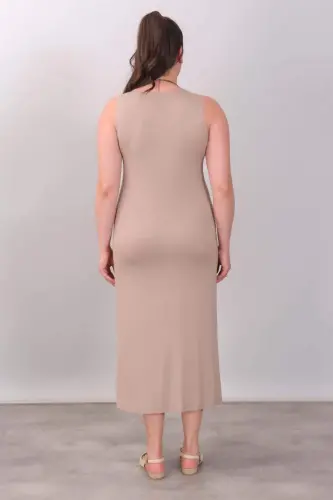 Knitted Mink Dress with Side Slits - 4