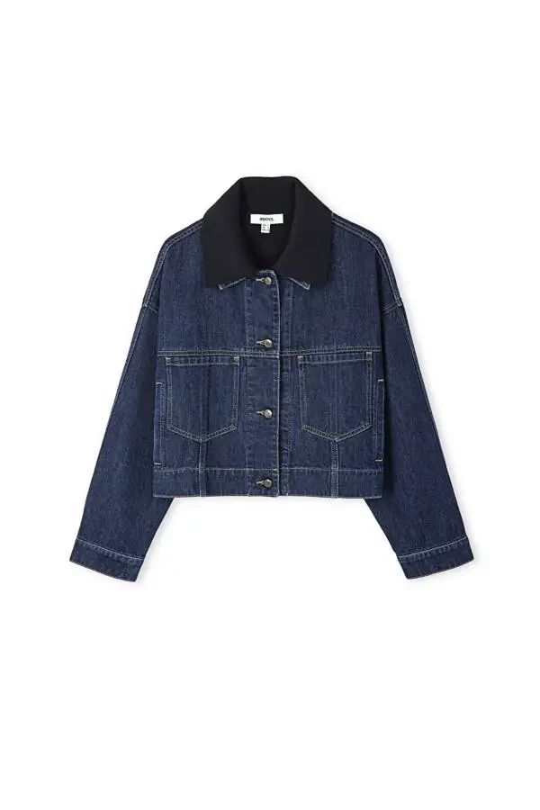 Knitted mix denim jacket - 3